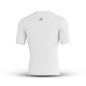 Men's White Short Sleeve Baselayer Compression Shirt & Shorts Set