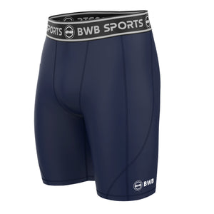 BWB Men's Navy Blue Compression Shorts