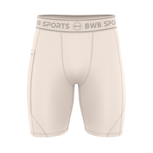 BWB Men's Beige Compression Shorts