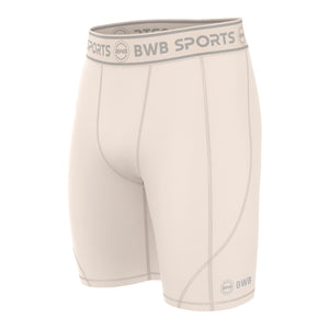 BWB Men's Beige Compression Shorts