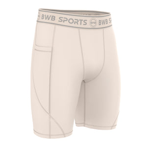 BWB Men's Beige Compression Shorts