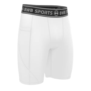 BWB Men's White Compression Shorts