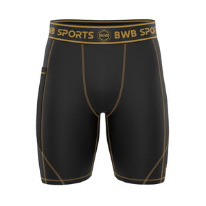 BWB Men's Orange Compression Shorts