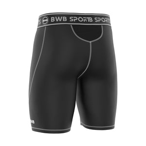 BWB Men's Black / White Compression Shorts