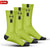 BWB 3 Pairs Fluorescent Yellow Crew Cycling Socks