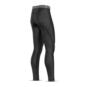 BWB Men's Black Long Sleeve Baselayer Compression Shirt & Leggings Set