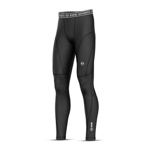 BWB Men's Black Long Sleeve Baselayer Compression Shirt & Leggings Set