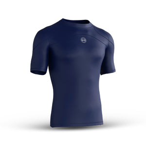 BWB Men's Navy Blue Compression Top Short Sleeve