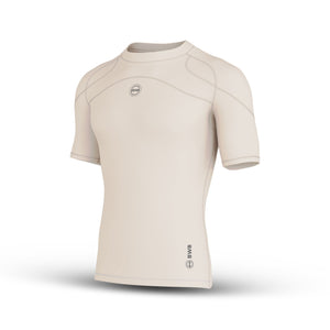 BWB Men's Beige Compression Top Short Sleeve