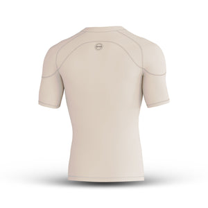 BWB Men's Beige Compression Top Short Sleeve