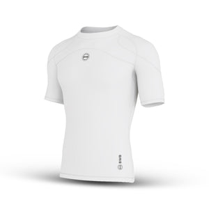 BWB Men's White Compression Top Short Short Sleeve