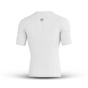 BWB Men's White Compression Top Short Short Sleeve