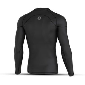 BWB Men's Black Long Sleeve Baselayer Compression Shirt