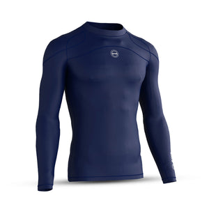 BWB Men's Navy Blue Long Sleeve Baselayer Compression Shirt