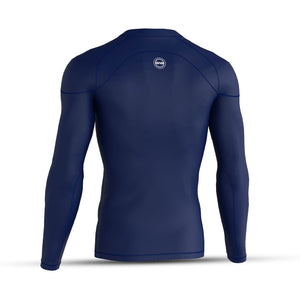 BWB Men's Navy Blue Long Sleeve Baselayer Compression Shirt & Leggings Set