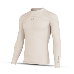 BWB Men's Beige Long Sleeve Baselayer Compression Shirt