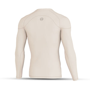 BWB Men's Beige Long Sleeve Baselayer Compression Shirt & Leggings Set