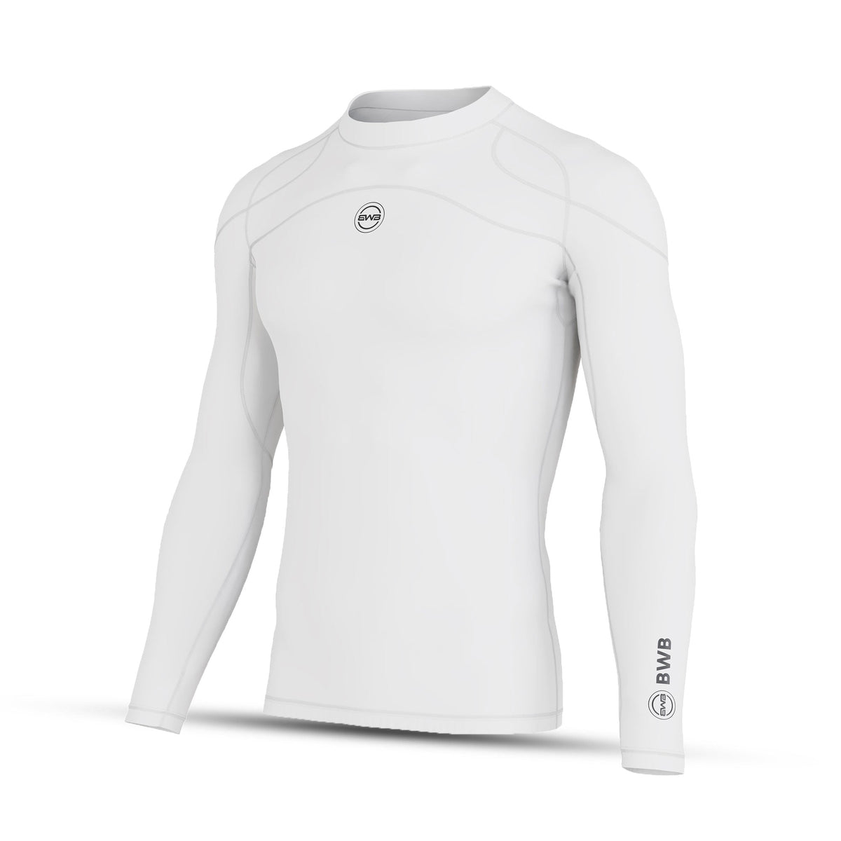 Men's White Long Sleeve Baselayer Compression Shirt & Leggings Set