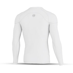 BWB Men's White Long Sleeve Baselayer Compression Shirt & Leggings Set