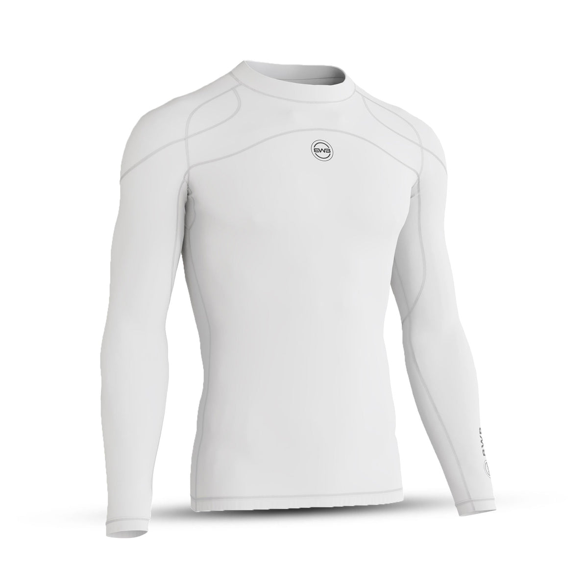 Men's White Long Sleeve Baselayer Compression Shirt & Leggings Set