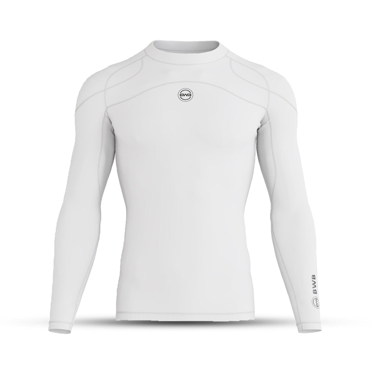 Men's White Long Sleeve Baselayer Compression Shirt & Leggings Set