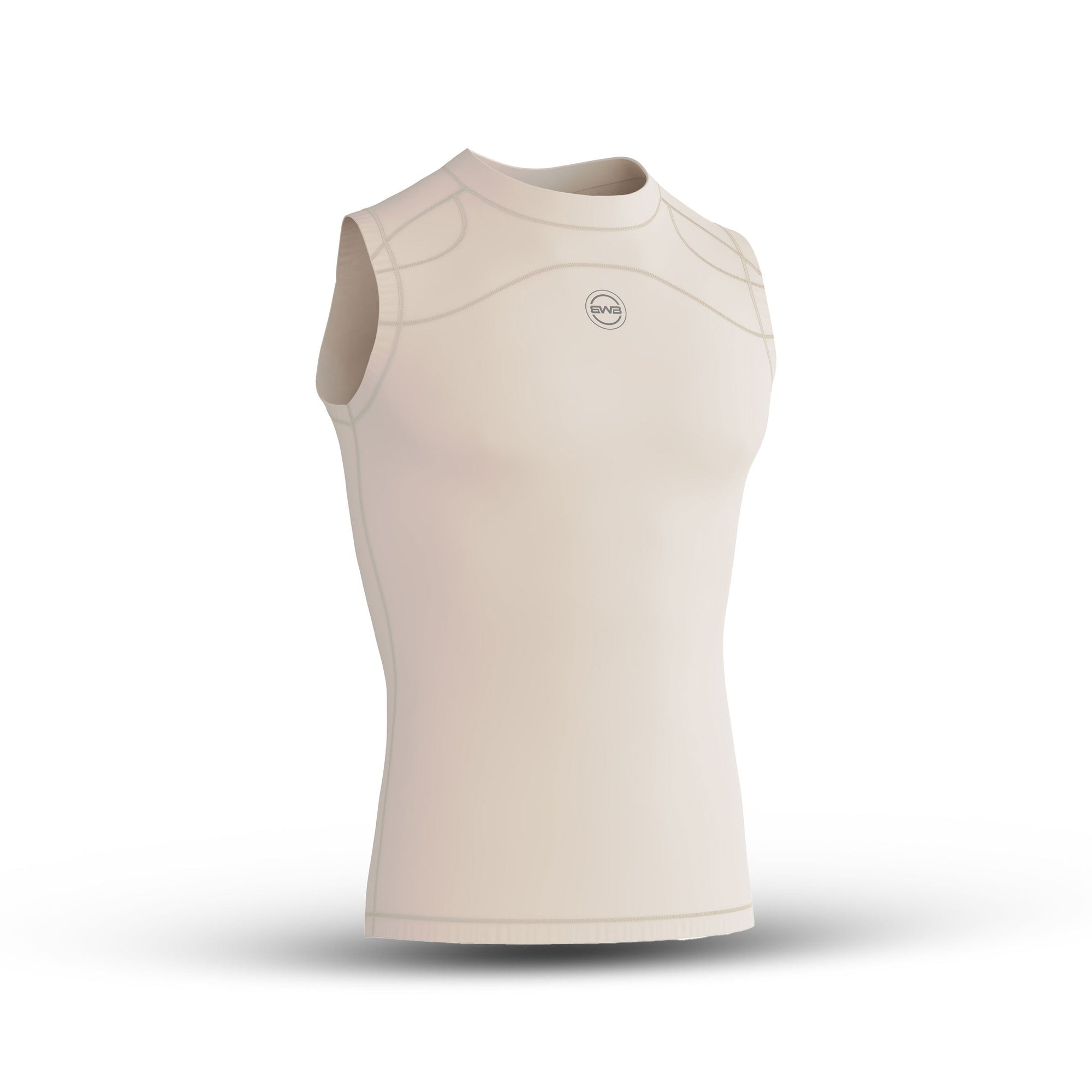 BWB Men's Beige Compression Top Sleeveless