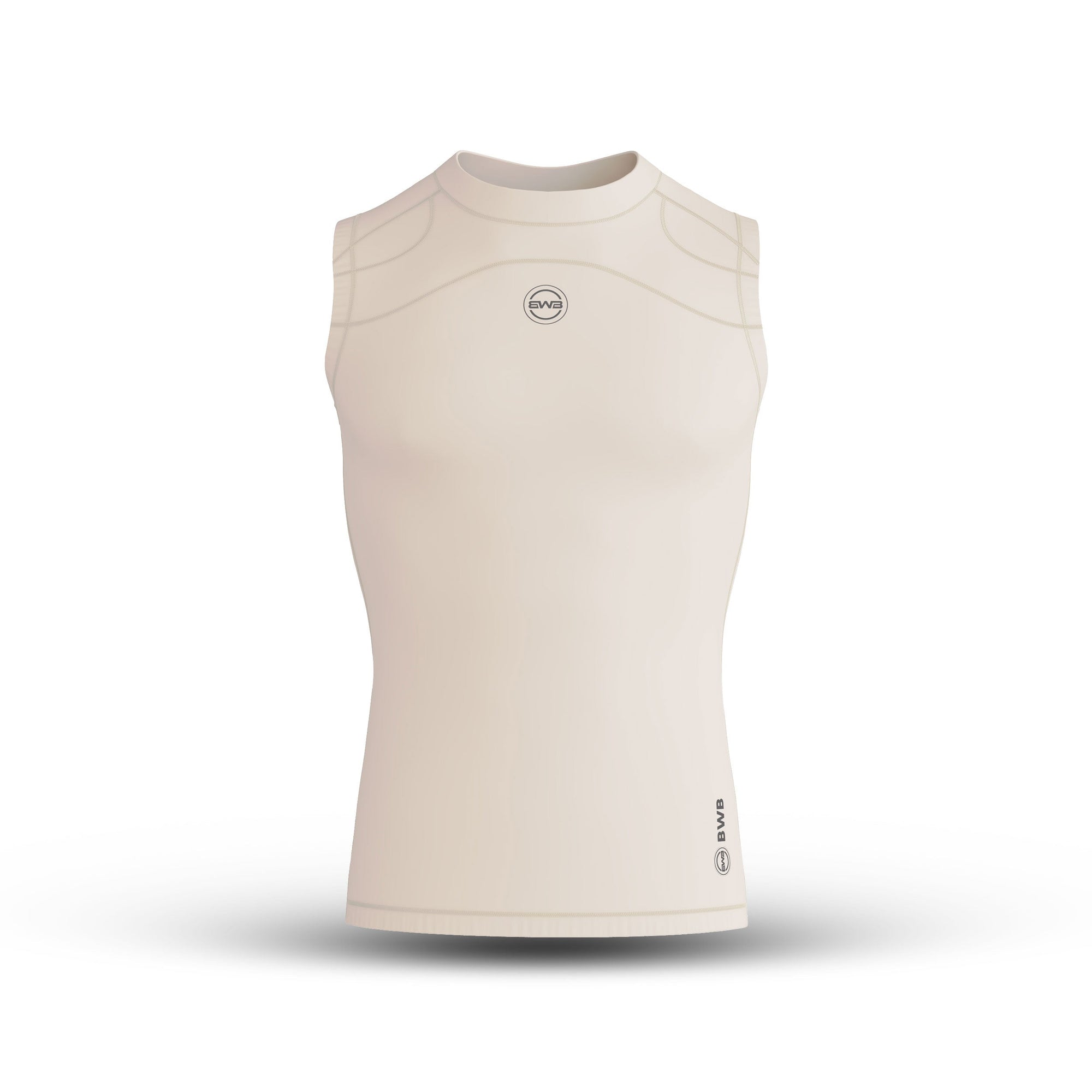 BWB Men's Beige Compression Top Sleeveless