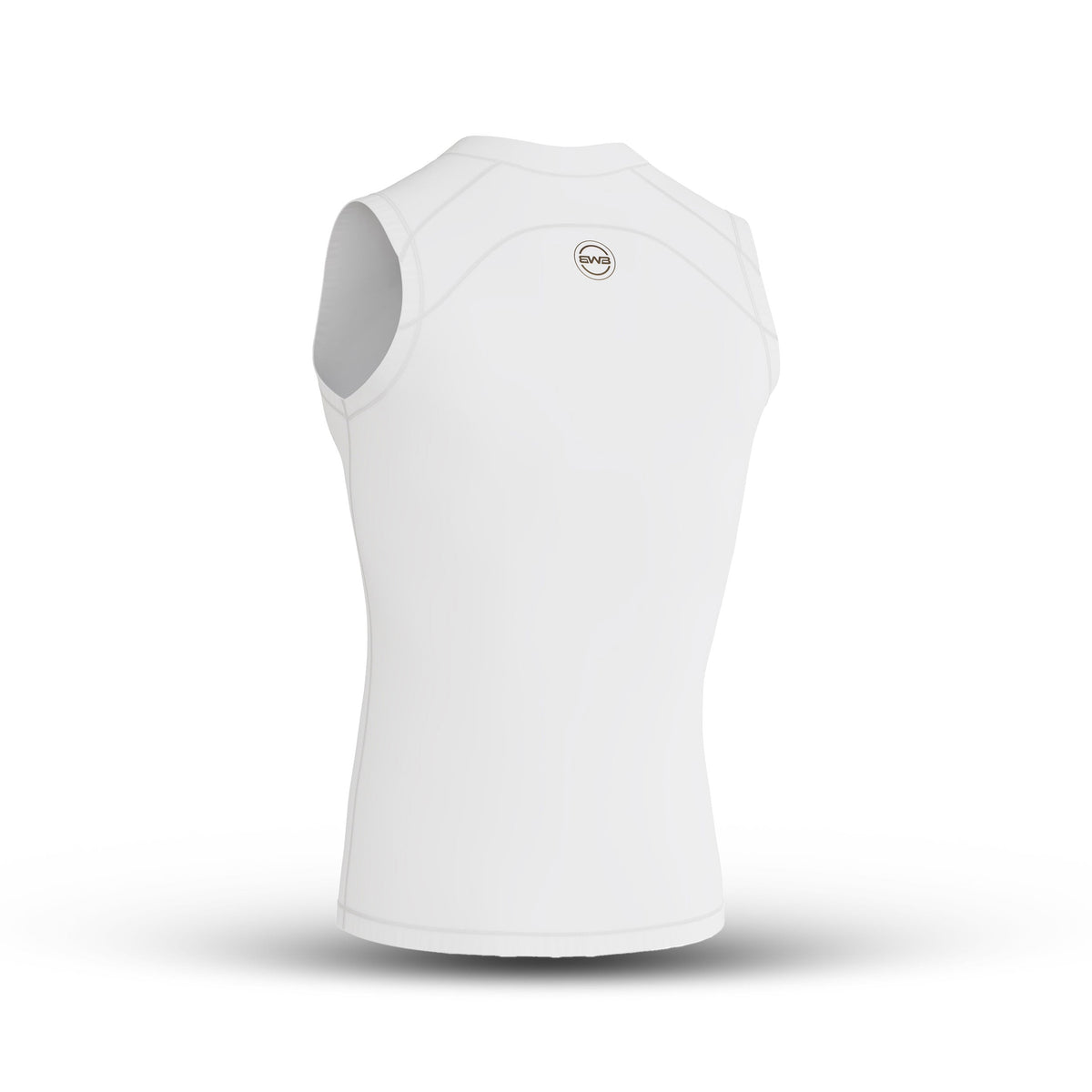 BWB Men's White Compression Top Sleeveless