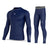 BWB Men's Navy Blue Long Sleeve Baselayer Compression Shirt & Leggings Set