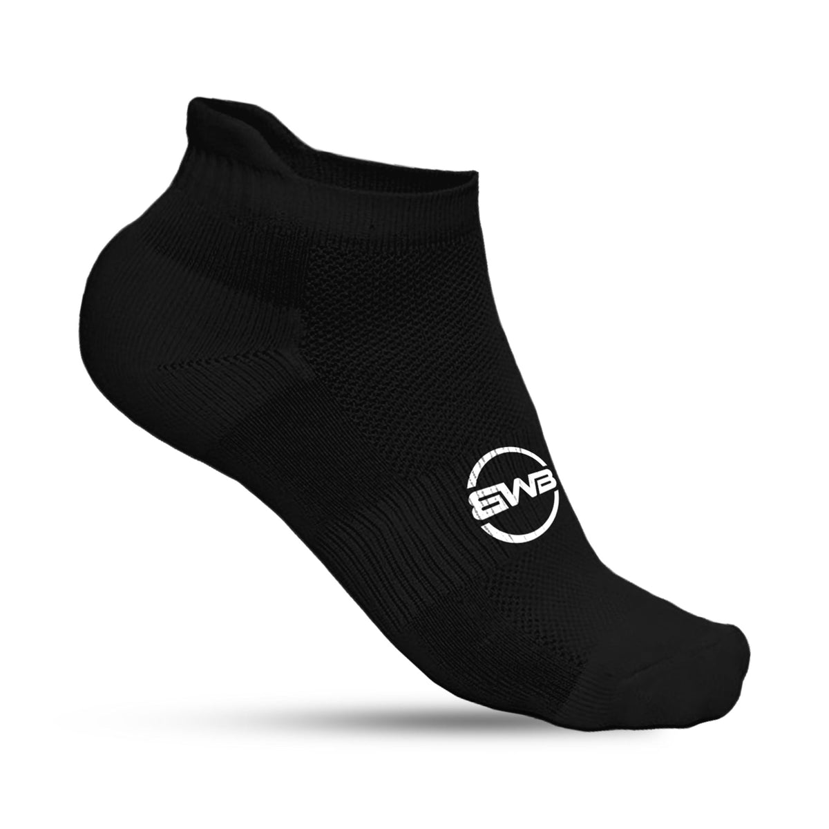 BWB 3 Pairs Black No Show Running Socks