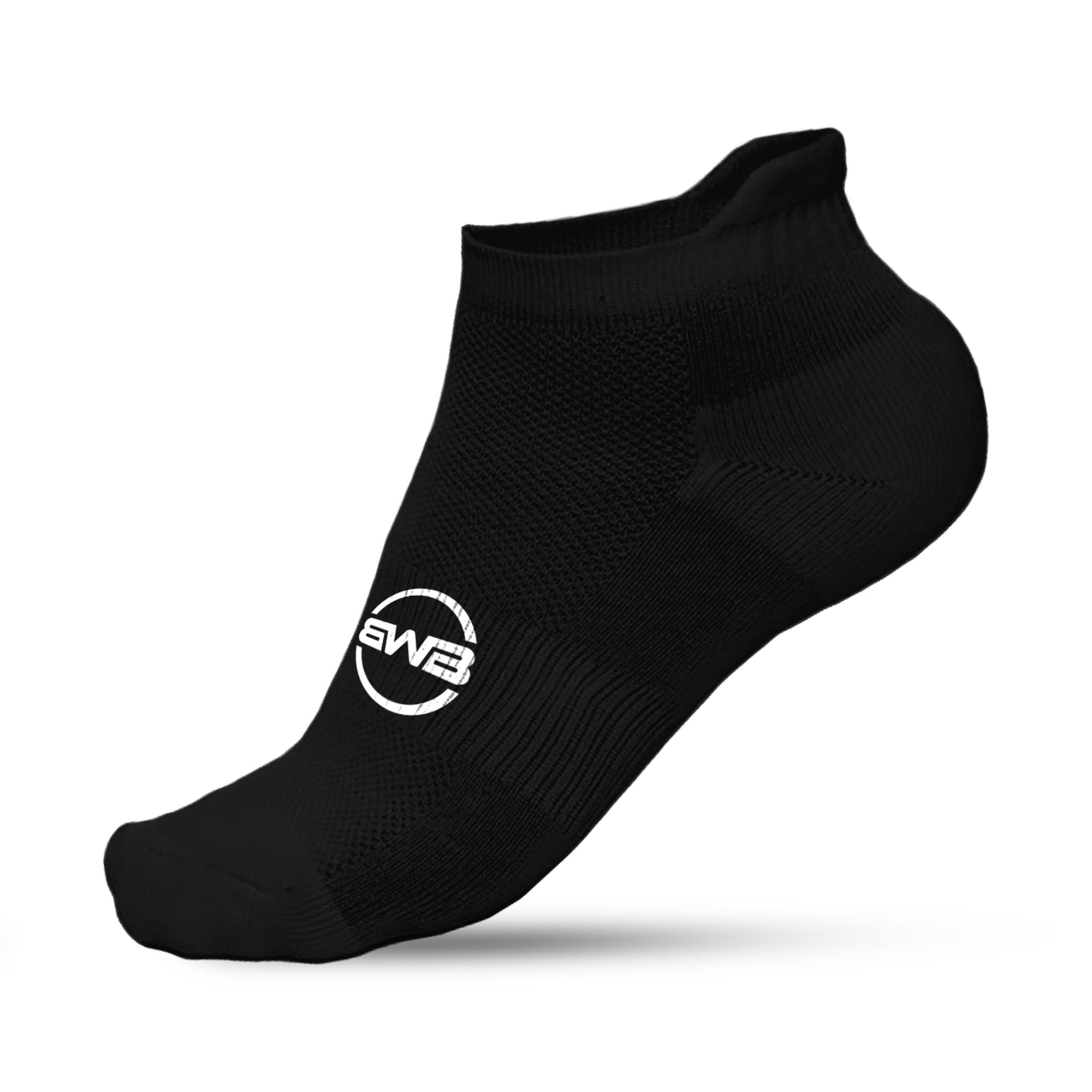 BWB 3 Pairs Black No Show Running Socks