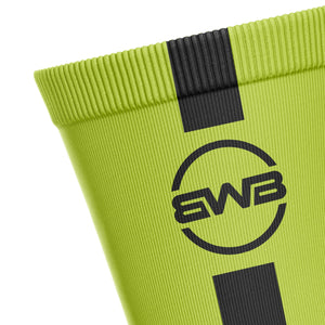 BWB 3 Pairs Fluorescent Yellow Crew Cycling Socks