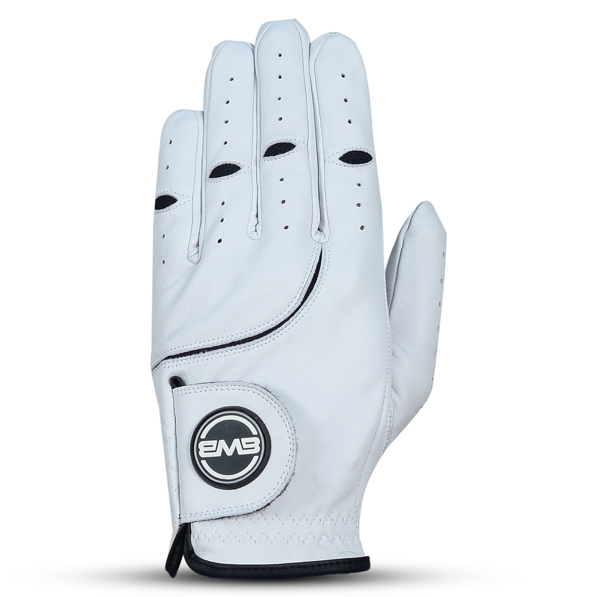 BWB Men's Left Hand Golf Glove White / Black